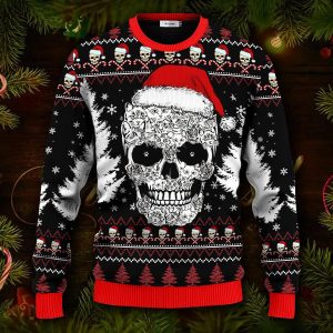 Best Skull Christmas Pattern Skull Ugly Christmas Sweater