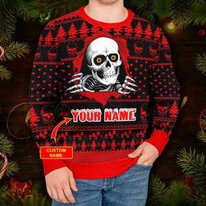 Christmas Skull Inside Me Skull Custom Ugly Christmas Sweater