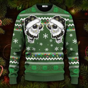 Cool Twins Santa Skull Ugly Christmas Sweater