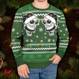 Cool Twins Santa Skull Ugly Christmas Sweater