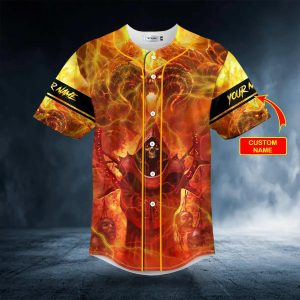 Fire Red Grim Reaper Balrogs Custom Baseball Jersey