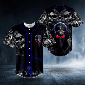 Ghost Butterfly Skull Baseball Jersey