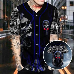 Ghost Butterfly Skull Baseball Jersey