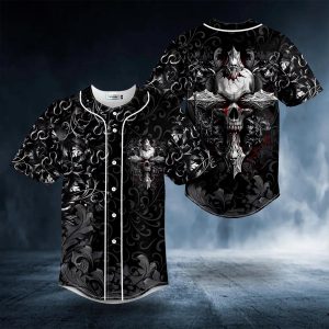 Ghost Cross Skull Baseball Jersey