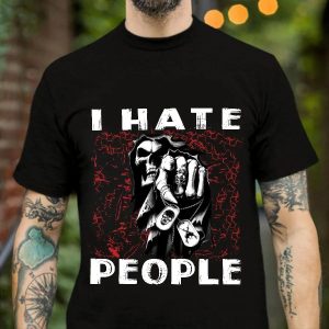 I Hate People Skull Shirt Mens