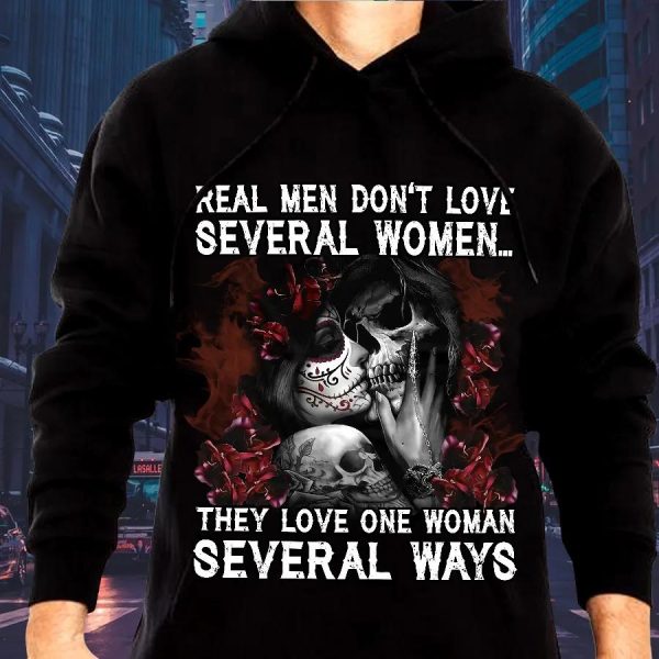 Real Men Don’t Love Several Women Couple Skull Hoodies