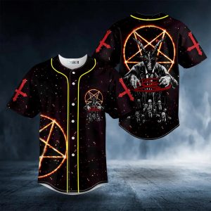 Satanic Symbol Baphomet’s Hunt Skull Baseball Jersey