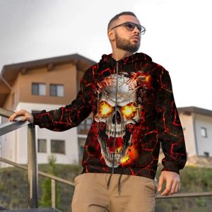 Blast Skull 3D Zip Hoodie