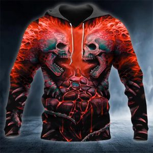 Bloodthirsty War Skull 3D Hoodie