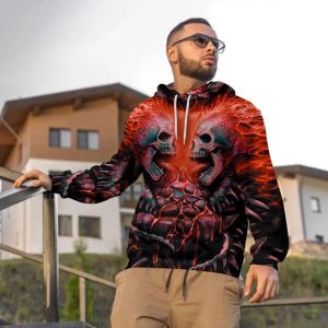 Bloodthirsty War Skull 3D Hoodie