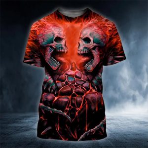 Bloodthirsty War Skull 3D T Shirt