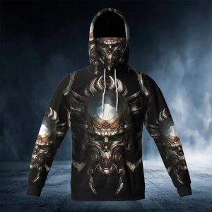 Cyborg Metal Skull 3D Bandana Hoodie