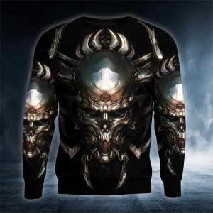 Cyborg Metal Skull 3D Sweatshirt