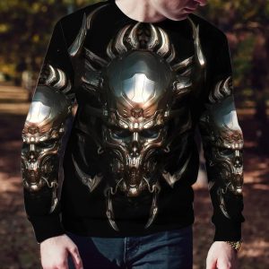 Cyborg Metal Skull 3D Sweatshirt