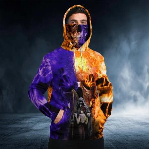 Dead Kiss Mixed Colors Skull 3D Bandana Hoodie