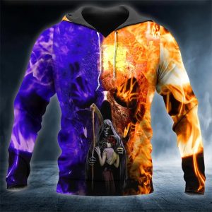 Dead Kiss Mixed Colors Skull 3D Hoodie