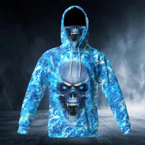 Face Ice Skull 3D Bandana Hoodie