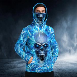 Face Ice Skull 3D Bandana Hoodie