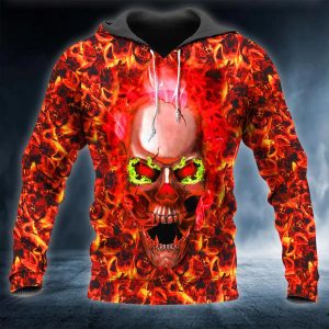 Fire Frenzy Skull 3D Hoodie