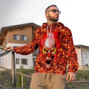 Fire Frenzy Skull 3D Hoodie