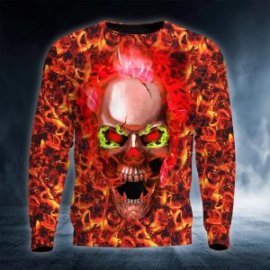 Fire Frenzy Skulll 3D Sweatshirt