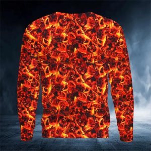 Fire Frenzy Skulll 3D Sweatshirt Back