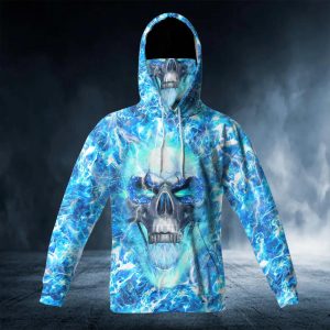 Ice Face Skull 3D Bandana Hoodie