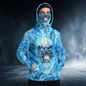 Ice Face Skull 3D Bandana Hoodie