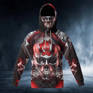 Just Funky Gear Of War Skull 3D Bandana Hoodie