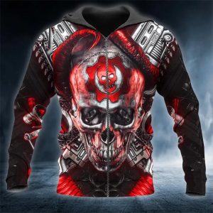 Just Funky Gear Of War Skull 3D Zip Hoodie