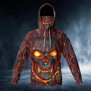 Lava Skull 3D Bandana Hoodie