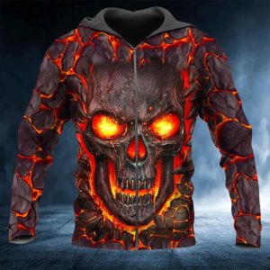 Lava Skull 3D Zip Hoodie