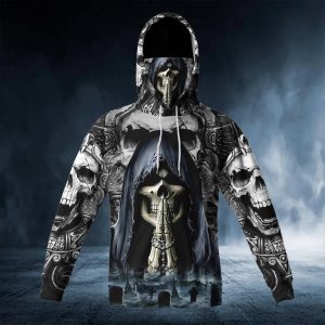 Praying For The Death Skull 3D Bandana Hoodie