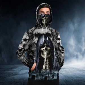 Praying For The Death Skull 3D Bandana Hoodie