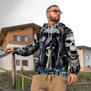 Praying For The Death Skull 3D Hoodie