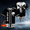 Punisher Skull Symbol Distressed Custom Baseball Jersey