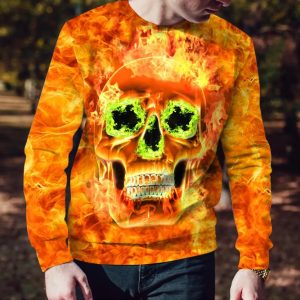 Scary Fire Skull 3D Sweatshirt