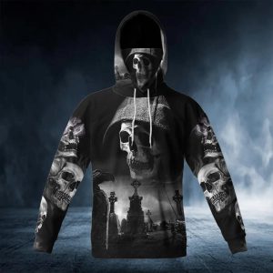 The Death Hunter Skull 3D Bandana Hoodie