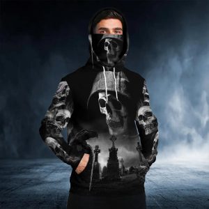 The Death Hunter Skull 3D Bandana Hoodie