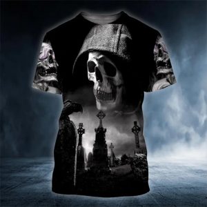 The Death Hunter Skull 3D T Shirt, Skull T Shirts Mens