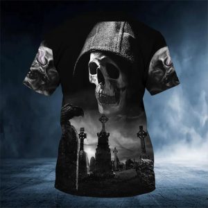 The Death Hunter Skull 3D T Shirt, Skull T Shirts Mens