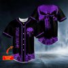 Violet Punisher Skull Custom Baseball Jersey