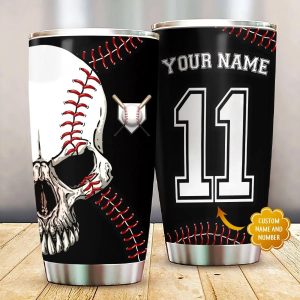 11 Baseball Skull Custom Tumbler