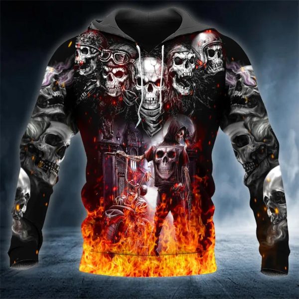 Five Ghost Riders Skull 3D Hoodie