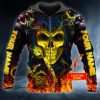 Grim Reaper Fire Skull Custom 3D Zip Hoodie