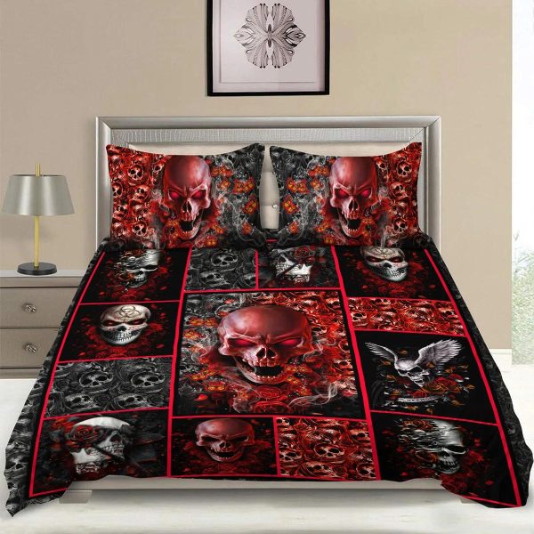 Roses Skull Bedding Set