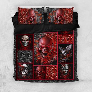 Roses Skull Bedding Set 3