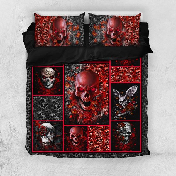 Roses Skull Bedding Set