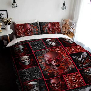 Roses Skull Bedding Set 4