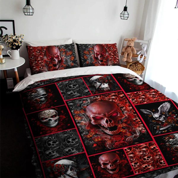 Roses Skull Bedding Set